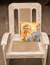 Load image into Gallery viewer, Yorkshire Terrier Fall Fabric Decorative Pillow