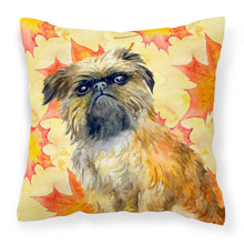 Load image into Gallery viewer, Brussels Griffon Fall Fabric Decorative Pillow BB9948PW1818