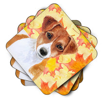 Load image into Gallery viewer, Jack Russell Terrier Fall Coasters - Set of 4 Lightweight Foam, Absorbent Drink Coasters