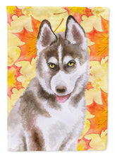 Load image into Gallery viewer, Siberian Husky Grey Fall Flag Canvas House Size BB9957CHF