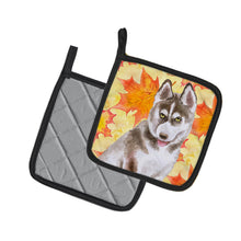 Load image into Gallery viewer, Siberian Husky Grey Fall Pot Holders - Set of 2 - Heat-Resistant Kitchen Essentials BB9957PTHD