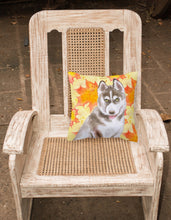 Load image into Gallery viewer, Siberian Husky Grey Fall Fabric Decorative Pillow BB9957PW1818