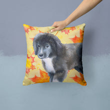 Load image into Gallery viewer, Newfoundland Puppy Fall Throw Pillow - 14x14 Decorative Pillow – Art for Your Home &amp; Patio BB9960PW1414