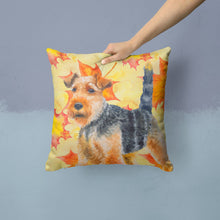 Load image into Gallery viewer, Welsh Terrier Fall Throw Pillow - 14x14 Decorative Pillow – Art for Your Home &amp; Patio BB9961PW1414
