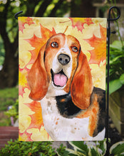 Load image into Gallery viewer, Basset Hound Fall Garden Flag - Outdoor Decorative Yard Flag BB9965GF