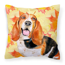 Load image into Gallery viewer, Basset Hound Fall Fabric Decorative Pillow BB9965PW1818
