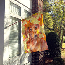 Load image into Gallery viewer, Red Dachshund Fall Flag Canvas House Size BB9968CHF