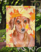 Load image into Gallery viewer, Red Dachshund Fall Garden Flag - Outdoor Decorative Yard Flag BB9968GF
