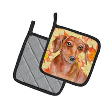 Load image into Gallery viewer, Red Dachshund Fall Pot Holders - Set of 2 - Heat-Resistant Kitchen Essentials BB9968PTHD