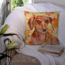 Load image into Gallery viewer, Red Dachshund Fall Throw Pillow - 14x14 Decorative Pillow – Art for Your Home &amp; Patio BB9968PW1414