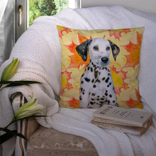 Load image into Gallery viewer, Dalmatian Puppy Fall Throw Pillow - 14x14 Decorative Pillow – Art for Your Home &amp; Patio