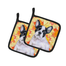 Load image into Gallery viewer, French Bulldog Black White Fall Pot Holders - Set of 2 - Heat-Resistant Kitchen Essentials BB9971PTHD