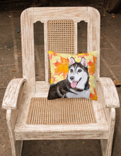 Load image into Gallery viewer, Siberian Husky #2 Fall Fabric Decorative Pillow BB9973PW1818