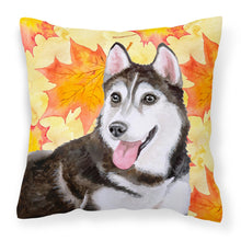 Load image into Gallery viewer, Siberian Husky #2 Fall Fabric Decorative Pillow BB9973PW1818