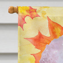 Load image into Gallery viewer, White Standard Poodle Fall Flag Canvas House Size BB9978CHF