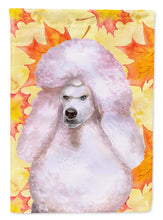 Load image into Gallery viewer, White Standard Poodle Fall Garden Flag - Outdoor Decorative Yard Flag BB9978GF