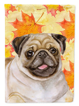 Load image into Gallery viewer, Fawn Pug Fall Flag Canvas House Size BB9979CHF