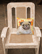 Load image into Gallery viewer, Fawn Pug Fall Fabric Decorative Pillow BB9979PW1818
