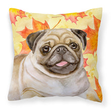 Load image into Gallery viewer, Fawn Pug Fall Fabric Decorative Pillow BB9979PW1818
