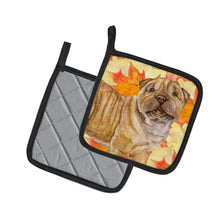 Load image into Gallery viewer, Shar Pei Puppy Fall Pot Holders - Set of 2 - Heat-Resistant Kitchen Essentials BB9980PTHD