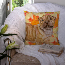 Load image into Gallery viewer, Shar Pei Puppy Fall Throw Pillow - 14x14 Decorative Pillow – Art for Your Home &amp; Patio BB9980PW1414