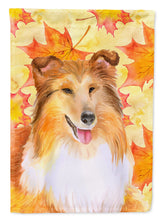 Load image into Gallery viewer, Sheltie Fall Flag Canvas House Size BB9981CHF