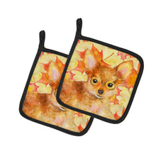 Load image into Gallery viewer, Toy Terrier Fall Pot Holders - Set of 2 - Heat-Resistant Kitchen Essentials BB9983PTHD