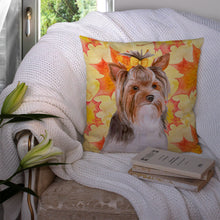 Load image into Gallery viewer, Yorkshire Terrier #2 Fall Throw Pillow - 14x14 Decorative Pillow – Art for Your Home &amp; Patio