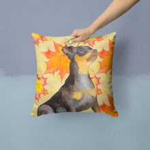 Load image into Gallery viewer, Miniature Pinscher #2 Fall Throw Pillow - 14x14 Decorative Pillow – Art for Your Home &amp; Patio BB9985PW1414