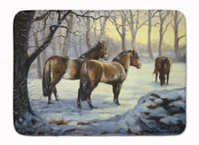 Load image into Gallery viewer, Horses in Snow by Daphne Baxter Machine Washable Memory Foam Mat BDBA0122RUG