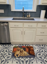 Load image into Gallery viewer, Golden Retrievers in the Library Machine Washable Memory Foam Mat BDBA0289RUG