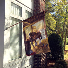 Load image into Gallery viewer, Cydesdale In The Stable Flag Canvas House Size BDBA0291CHF