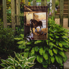 Load image into Gallery viewer, Cydesdale In The Stable Garden Flag – Decorative Outdoor Yard Flag BDBA0291GF