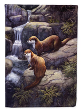 Load image into Gallery viewer, Otters by the Waterfall by Daphne Baxter Flag Canvas House Size BDBA0293CHF