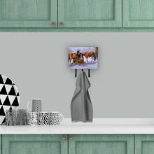 Load image into Gallery viewer, Horses eating Hay in the Snow Leash or Key Holder BDBA0297TH68