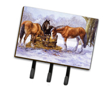 Load image into Gallery viewer, Horses eating Hay in the Snow Leash or Key Holder BDBA0297TH68