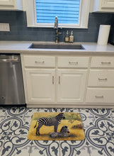 Load image into Gallery viewer, Zebras by Daphne Baxter Machine Washable Memory Foam Mat BDBA0308RUG