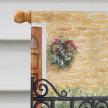 Load image into Gallery viewer, Basset Hound at the gate Flag Canvas House Size BDBA0312CHF