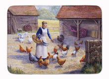 Load image into Gallery viewer, Chicken Hen Feeding Time Machine Washable Memory Foam Mat BDBA0352RUG