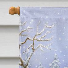 Load image into Gallery viewer, Chocolate Labrador Snowy Robin Flag Canvas House Size BDBA434ACHF