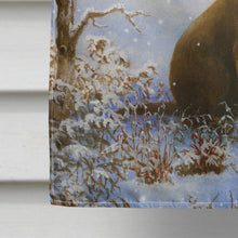 Load image into Gallery viewer, Chocolate Labrador Snowy Robin Flag Canvas House Size BDBA434ACHF
