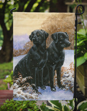 Load image into Gallery viewer, Black Labradors Snowy Day Garden Flag – Decorative Outdoor Yard Flag BDBA450AGF