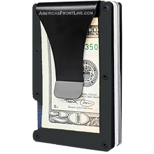 Load image into Gallery viewer, EL3-009 Thin Gray Line Correctional Officer Money Clip RFID Blocking Front Pocket Wallet Premium Minimalist Wallets for Men Minimalist Slim Credit Card Holder Business Card Holder Mens Aluminum Metal Wallet CO Corrections