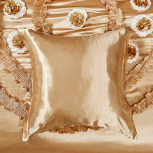 Load image into Gallery viewer, Tache Satin Ruffle Gold Caramel Latte Euro Sham (BM4578)