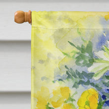 Load image into Gallery viewer, Blue and Yellow Flowers by Maureen Bonfield Flag Canvas House Size BMBO0730CHF