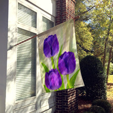 Load image into Gallery viewer, Purple Tulips by Maureen Bonfield Flag Canvas House Size BMBO1033CHF