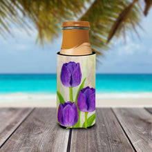 Load image into Gallery viewer, Purple Tulips by Maureen Bonfield Slim Can Hugger – Fun &amp; Functional Drink Coolers BMBO1033MUK