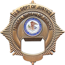 Load image into Gallery viewer, GL4-005 BOP DOJ Bureau of Prisons Thin Gray Line Corrections Challenge Coin Correctional officer Folger Adam Keys Bottle Opener