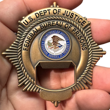 Load image into Gallery viewer, GL4-005 BOP DOJ Bureau of Prisons Thin Gray Line Corrections Challenge Coin Correctional officer Folger Adam Keys Bottle Opener