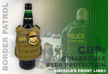 Load image into Gallery viewer, BRB-002-A Border Patrol Agent Tactical Beverage Bottle or Can Cooler Vest CBP BPA with removable patches perfect gift for Challenge Coin collectors